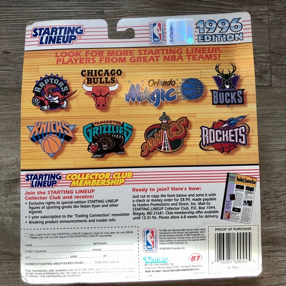 1996 Grant Hill Starting Lineup Figure - Picture 2 of 2